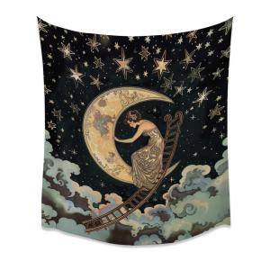 【並行輸入品】 BZWAPQ Dark Vintage Aesthetic Celestial Goddess Tapestry Boho La
