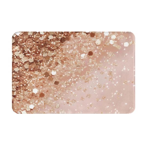 【並行輸入品】 Rose Gold Glitter Prints Door Mats Non Sli...