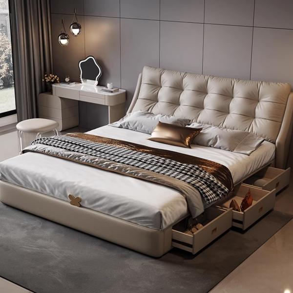 【並行輸入品】 LSIGHTUS Luxury Queen Size Genuine Leather...