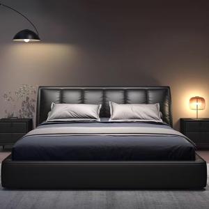 【並行輸入品】 DLCQIJI Black Queen Size Bed Set Storage Platform Bed Frame with