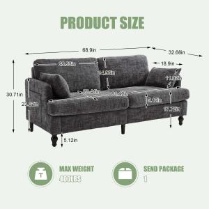 【並行輸入品】 Modern Loveseat...の詳細画像3