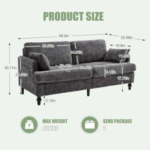 【並行輸入品】 Modern Loveseat...の詳細画像4