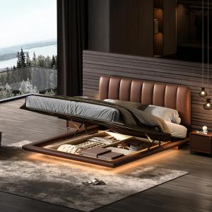 【並行輸入品】 DLCQIJI Modern Minimalist Full Size Genuine Leather Bed Upholste