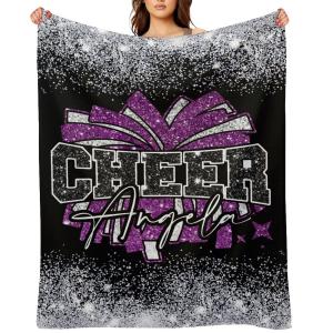 【並行輸入品】 IYLYHSHF Throw Blanket Personalized Gift Purple Cheer Cheerleade
