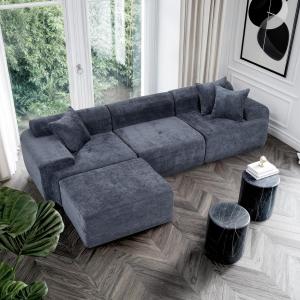 【並行輸入品】 119’’ Modular Sectional Sofa Couch with Chaise, Deep Seat Cloud
