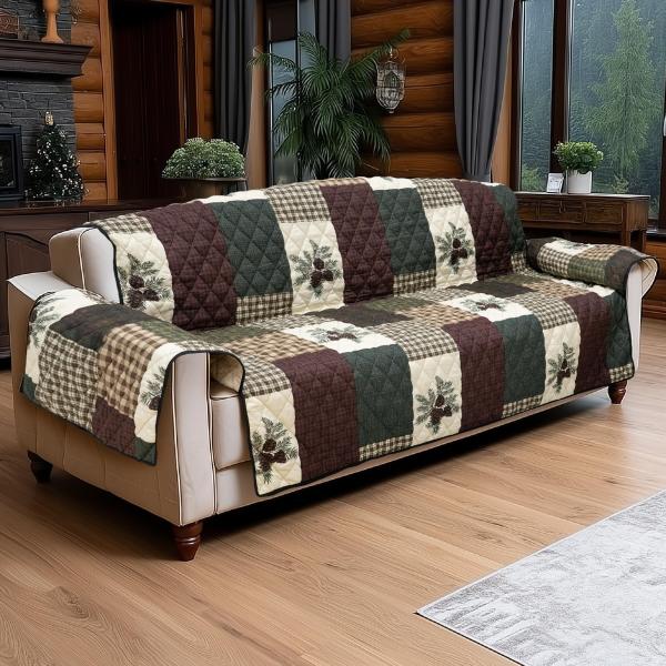 【並行輸入品】 Donna Sharp Pine Panels Microfiber Sofa Co...