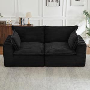 【並行輸入品】110インチ モジュラークラウド セクショナルソファソファ リビングルーム用 コンバーチブル コーデュロイ L字型ソファ オットマ