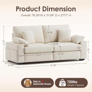 【並行輸入品】CHAIRKER 76インチ モ...の詳細画像3