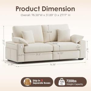 【並行輸入品】CHAIRKER 76インチ モ...の詳細画像4