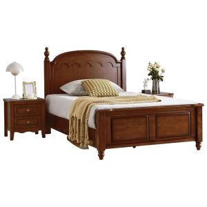 【並行輸入品】 DLCQIJI Nordic King Size Genuine Leather Wood Bed with Wingback