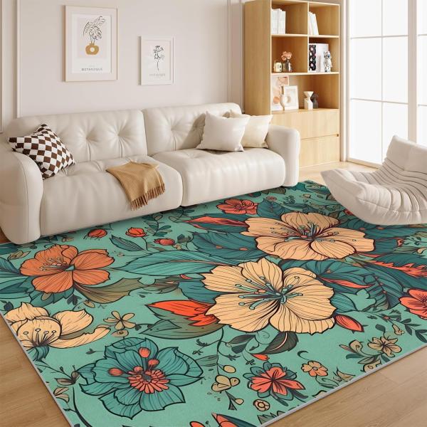 【並行輸入品】 Vintage Floral European Style 6x9 Rugs for...