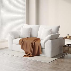 【並行輸入品】76インチ モダンラブシートソファ リビングルーム用 クラウドボーンレスソファ 枕4枚付き ミッドセンチュリー ラブシートソファ