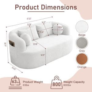 【並行輸入品】 Loveseat Sofa, ...の詳細画像3