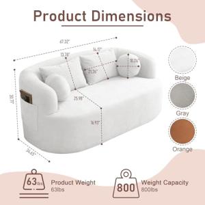 【並行輸入品】 Loveseat Sofa, ...の詳細画像4
