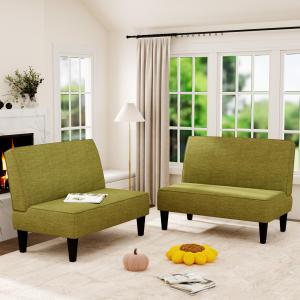 【並行輸入品】 ALISH Small Loveseat Sofa 2 Seater Sofa Couch with Wooden Legs f
