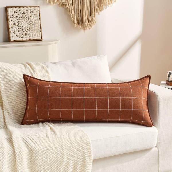 【並行輸入品】Modern Farmhouse Decor テラコッタ ロングランバー ボディピロー...