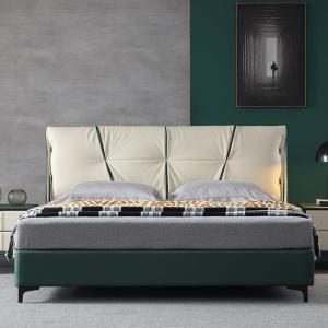 【並行輸入品】 DLCQIJI Minimalist Queen Size Genuine Leather Bed Upholstered Pl