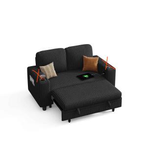 【並行輸入品】 LINSY HOME Modular Sectional Sofa Module (Black, Pull Out Couch)
