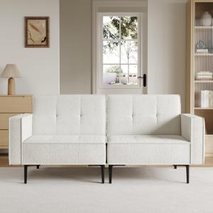 【並行輸入品】Furnify 幅68インチ ラブシートソファ、リビングルーム用モダンなラブシートソファ 寝室用布張りの小さなソファソファ ソリッ