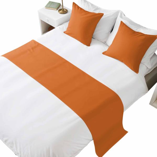 【並行輸入品】 DecorLovee Orange Bed Runners for Cal King...