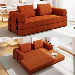 【並行輸入品】 Haquiro Convertible Sofa Bed, 5 in 1 Pull Out Futon Boneless Cou