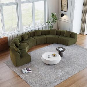 【並行輸入品】 175 inch Oversized Curved Modular Sectional Sofa, Modern Chenill