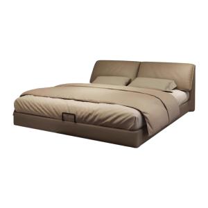 【並行輸入品】 HONGYISHI Mid Century Minimalist Genuine Leather Bed Upholstered