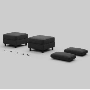 【並行輸入品】 Belffin Modular Sofa Storage Ottoman with Pillows (Set of 2) Dar