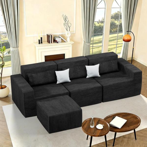 【並行輸入品】 JMGJOY Wide Armrest Cloud Modular Sofa for...