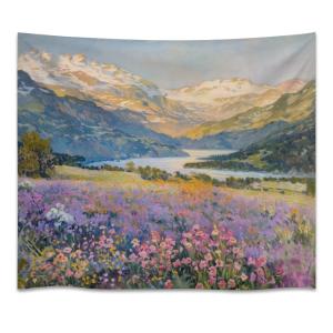 【並行輸入品】 Vintage Aesthetic Colorful Wildflower Art Tapestry Abstract Boho
