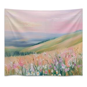 【並行輸入品】 Coquette Pink Spring Nature Aesthetic Tapestry Boho Wildflowers