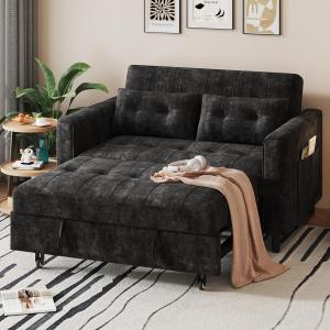 【並行輸入品】 KKL 3 in 1 Convertible Sleeper Sofa Bed, Small Pull Out Couch Be