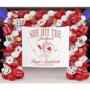 【並行輸入品】 BBLI Casino Theme Custom Personalized Bachelorette Tapestry, She