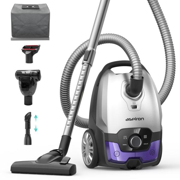 【並行輸入品】 Aspiron Canister Vacuum,1700W/45KPA Bagged...