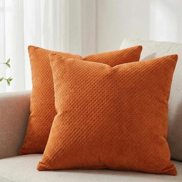 【並行輸入品】Yebeskats 2パック 18x18 オレンジ ドットテクスチャー スローピローカ...