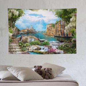 【並行輸入品】 KANEPE Italy Tapestry Retro Old Houses Flowers Waterfall Landsca