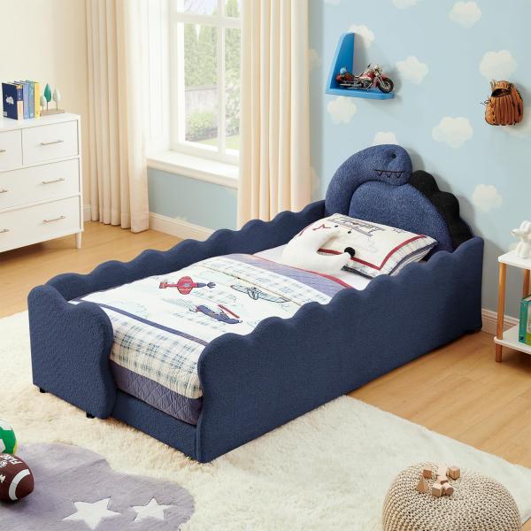 【並行輸入品】 Antetek Twin Bed Frame for Kids with Rails...