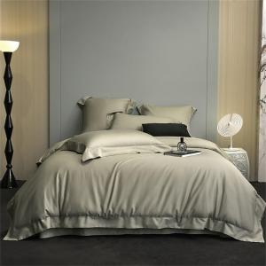 【並行輸入品】プレミアムコットン シンプル 無地 ソフト 寝具セット クイーン キングサイズ 羽毛布団カバーセット ベッドシーツ/フィットシーツ