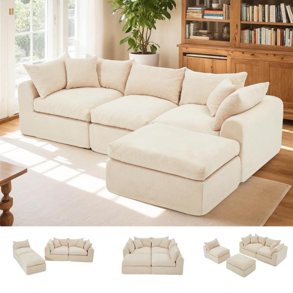 【並行輸入品】 AVAWING 113" Modular Sectional Sofa, Moder...