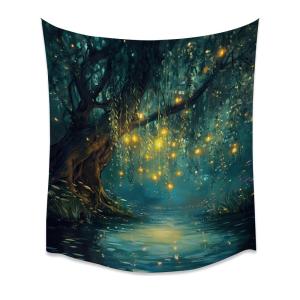【並行輸入品】 Mystical Enchanted Forest Art Tapestry Gothic Fairy Willow Print