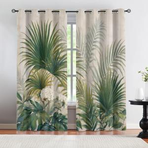 【並行輸入品】 JAXIUOF Tropical Curtains for Living Room, Jungle Curtains, Bota