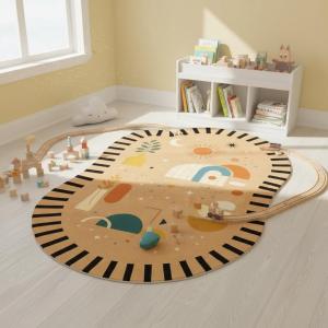 【並行輸入品】 Bohemian Rug 10x14 Irregular Shape Brown Rugs Arch Sun Pattern M