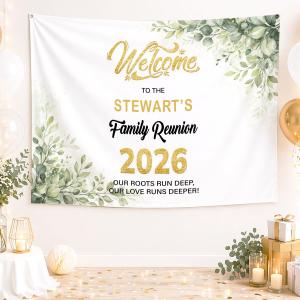 【並行輸入品】 Family Reunion Wall Tapestry 40x30 Inch, Personalized Family Reu