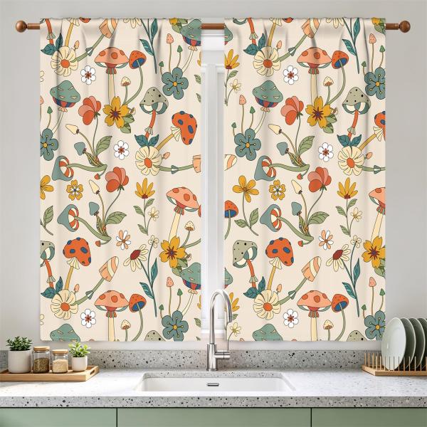 【並行輸入品】 Renaiss 26 x 24 Inch Boho Mushroom Kitchen...