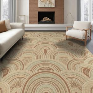 【並行輸入品】 ODIKA 8'x10' Washable Flatwoven Rug, Beige Bohemian Medallion St