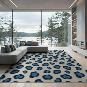 【並行輸入品】 ODIKA 9'x12' Washable Flatwoven Rug, Beige Bohemian Leopard Prin