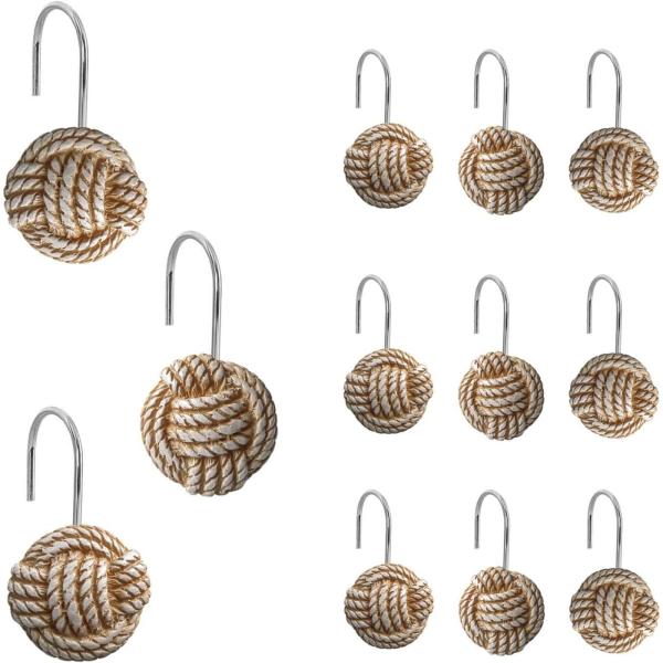 【並行輸入品】 Bohemian Shower Curtain Hooks, Set of 12, ...