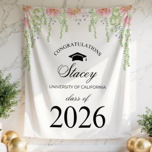 【並行輸入品】 Custom Floral Graduation Party Backdrop graduation decor for her