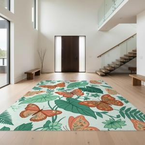 【並行輸入品】 Design&I 8'x10' Easy Clean Bohemian Floral Massive Rug, Green fo