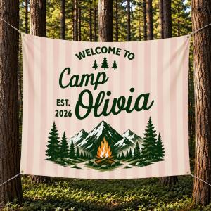 【並行輸入品】 PriAmi Custom Camp Bachelorette Party Tapestry, Custom Camp Bach